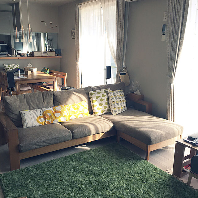 mapleのニトリ-アクセントラグ(SシャギーGR 160X230) の家具・インテリア写真
