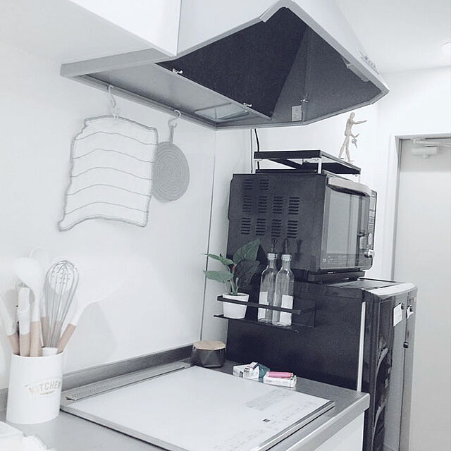 chibinoのKEIMIX-収納 キッチン 磁石 2個セット マグネット サイドラック 浴室棚 冷蔵庫 洗濯機 金属 黒色 省スペースの家具・インテリア写真