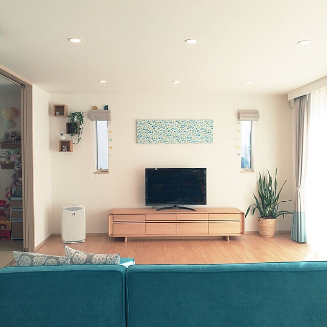 Ko_Yの無印良品-壁に付けられる家具・箱・１マス・ウォールナット材の家具・インテリア写真