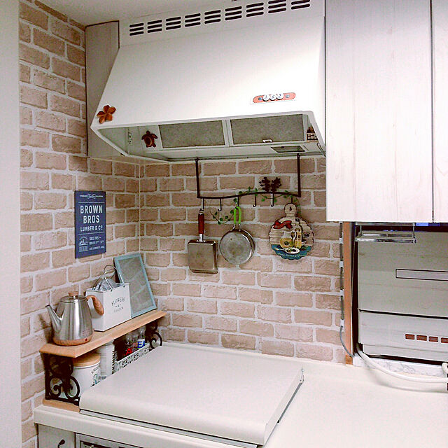 soratotetoの池永鉄工-コンロカバー スチール 60cm用 IK2-60W ホワイト システムキッチン用の家具・インテリア写真