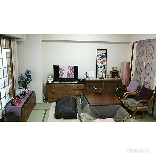 kazunokoの-濱文様　小布 あじさいの花　紫　01204の家具・インテリア写真