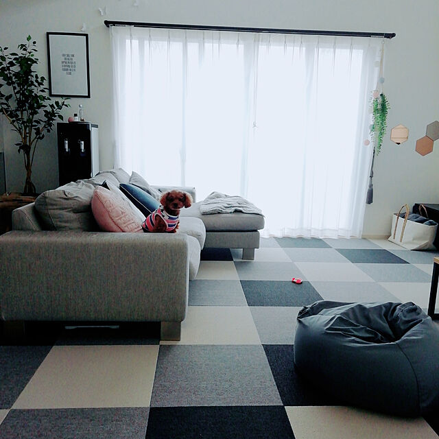 Tarutoのサンコー-【おくだけ吸着 撥水タイルマット グレー 8枚入】[代引選択不可]の家具・インテリア写真