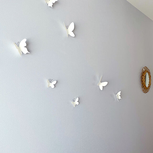 marronの-umbra ウォールデコレーションパピヨン蝶々9個セット ホワイト MARIPOSA 2470130660の家具・インテリア写真