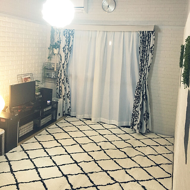 kajihiroのニトリ-採光・遮像・50サイズレースカーテン(Nナチュレドット 100X176X2) の家具・インテリア写真
