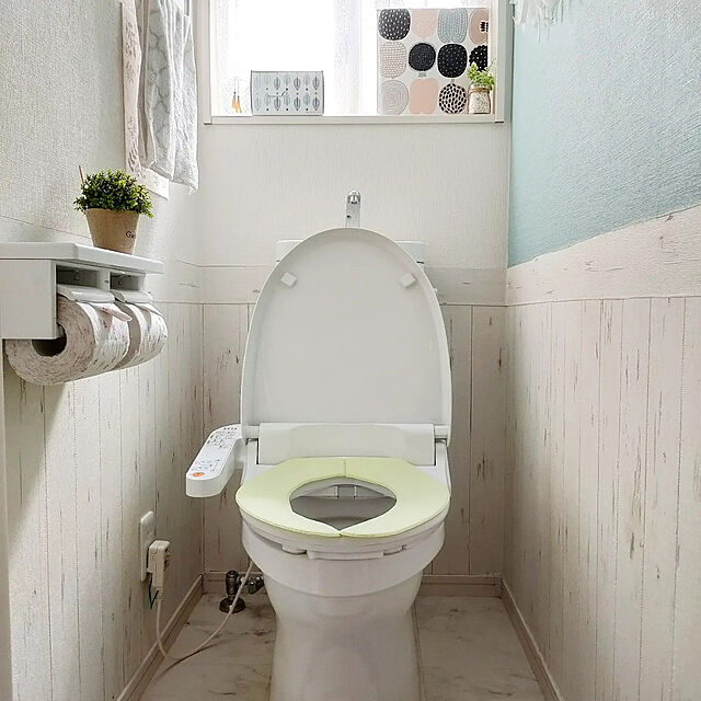 YUKKIのサンコー-壁面シート 洗面所 トイレ 汚れ 黒ずみ 防止シート 2枚入 リーフ Sanko サンコー 着脱簡単 おくだけ吸着の家具・インテリア写真