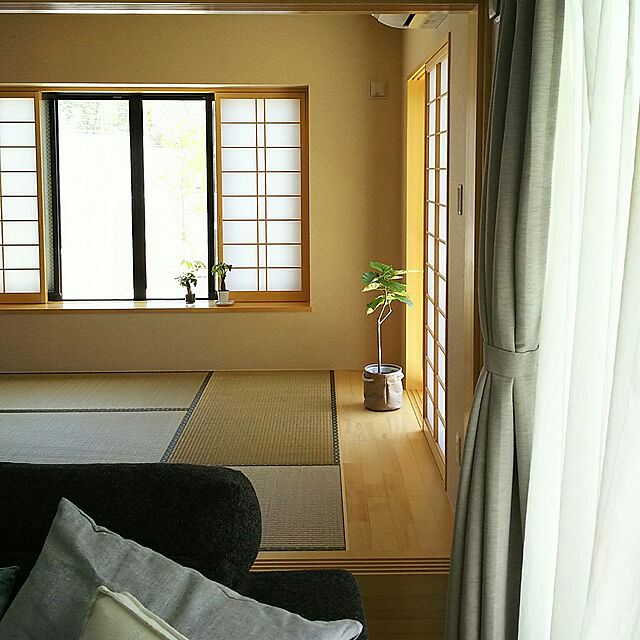 mimimoの無印良品-ポリエステルスラブ（防炎・遮光性）プリーツカーテン／グレー 幅１００×丈２００ｃｍ／グレーの家具・インテリア写真
