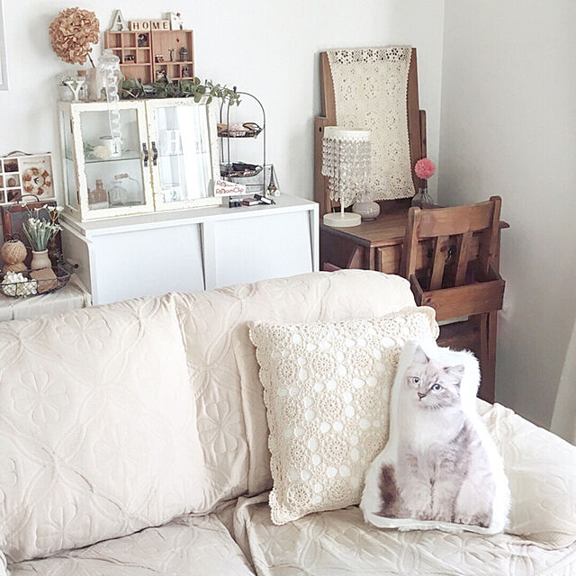 yukinyanの-猫のクッション ファークッション ポインテッド×ホワイトファー CAT 雑貨 Eの家具・インテリア写真