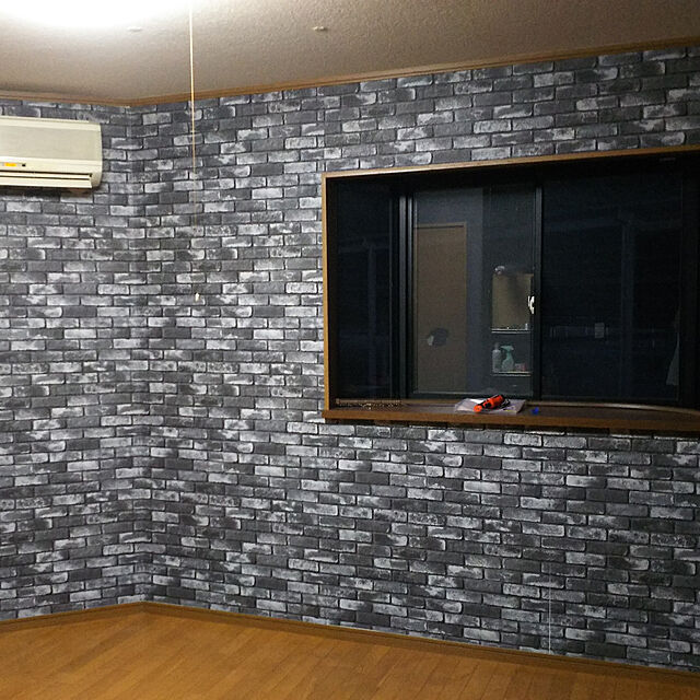 mikenekoの-壁紙 のり付き レンガ柄 男前ダークコレクションレンガ柄 クロス 壁紙 (1ｍ単位で切売） part1の家具・インテリア写真