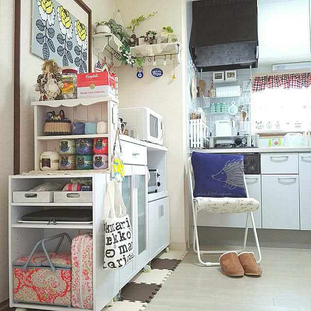 faunの山善-山善(YAMAZEN) ベリーベリーキッチン ミニカウンター(幅60) レンジ台タイプ ホワイト FEK-C8560MRE(WH)の家具・インテリア写真