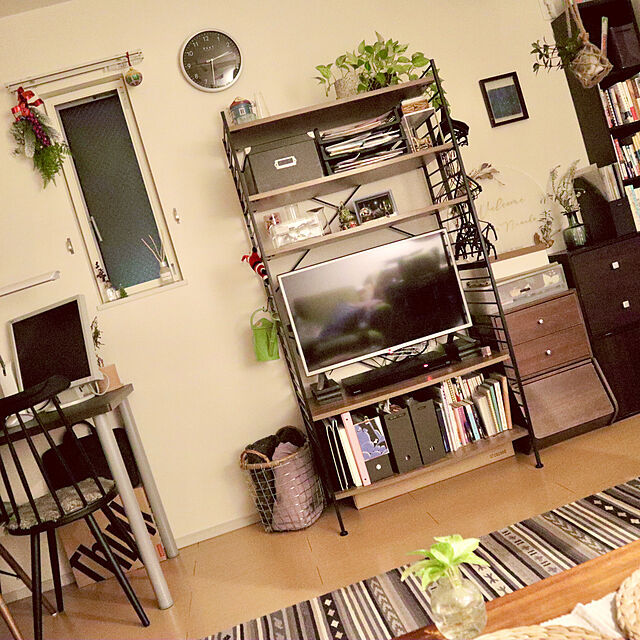 Nanakoの-プエブコ ラタントップ ワイヤーバスケット ミディアム PUEBCO RATTAN TOP WIRE BASKET medium / おしゃれの家具・インテリア写真