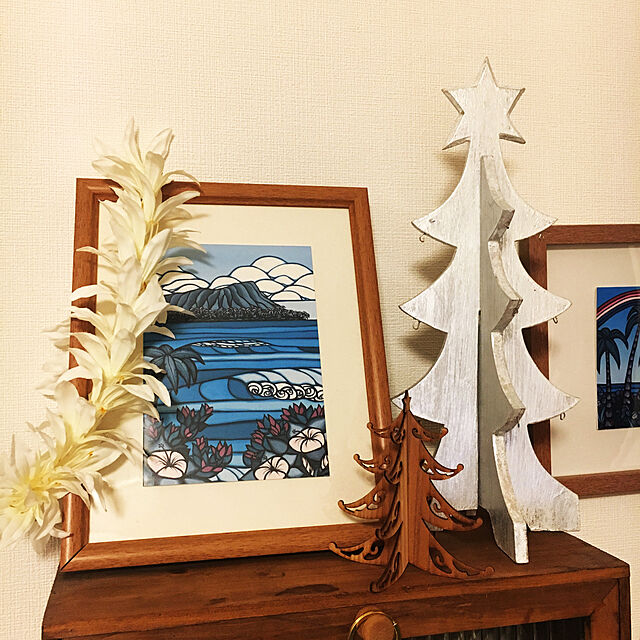 ulalauの-クリスマスツリー 木製 組み立て式 ハンドメイドSS 30cm【メール便NG】キラキラ ラメ 綺麗 木製ツリー【クリスマス】の家具・インテリア写真