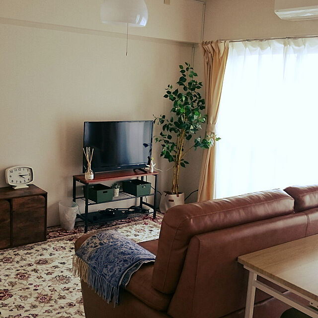 nanaのニトリ-カラーボックス Nカラボ 3段扉付き(ミドルブラウン) の家具・インテリア写真