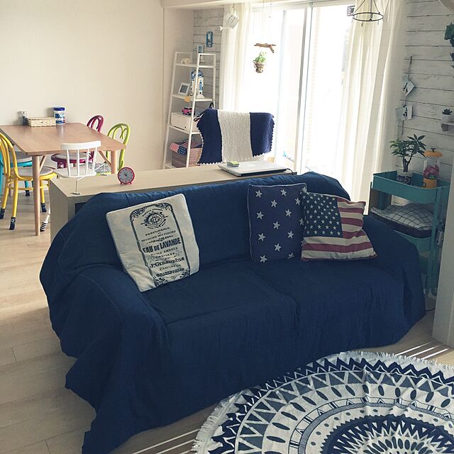 ROMAの-世界の国旗クッションカバー(綿麻リネンコットン）・アメリカ USA 星条旗柄の家具・インテリア写真