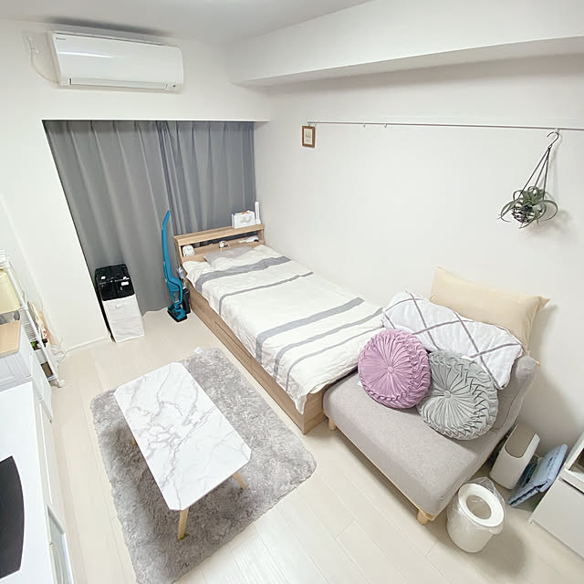yunnnohouse..のニトリ-円形クッション(ダリア2 GY) の家具・インテリア写真