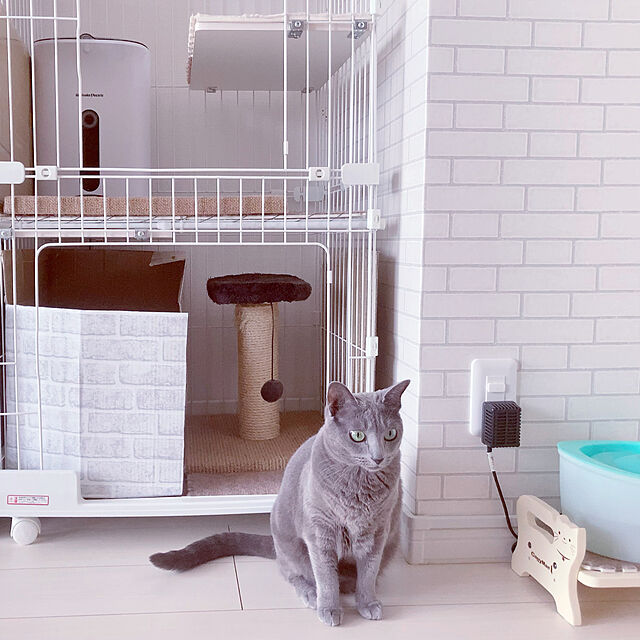 snoopyのアイリスオーヤマ-アイリスオーヤマ キャットケージ ミニ 2段 ホワイト 猫用 高さ115×幅69×奥行54.5cmの家具・インテリア写真