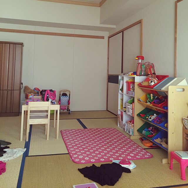 Megumiの-[おかたづけ上手] おもちゃ箱４段　パステル 「大好きおもちゃを楽しくおかたづけ」の家具・インテリア写真