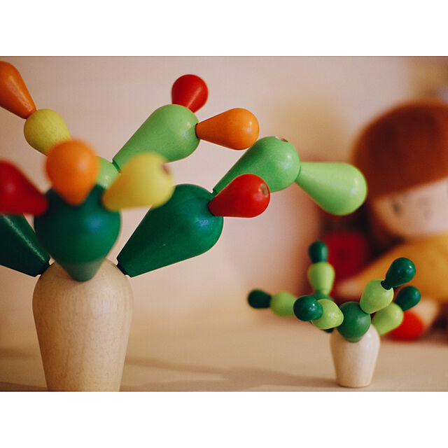Yoshinarhythmの-木のおもちゃ Plantoys ゲーム サボテンバランスゲーム お誕生日 知育玩具 ブロック 3歳 おうち時間 子供の家具・インテリア写真
