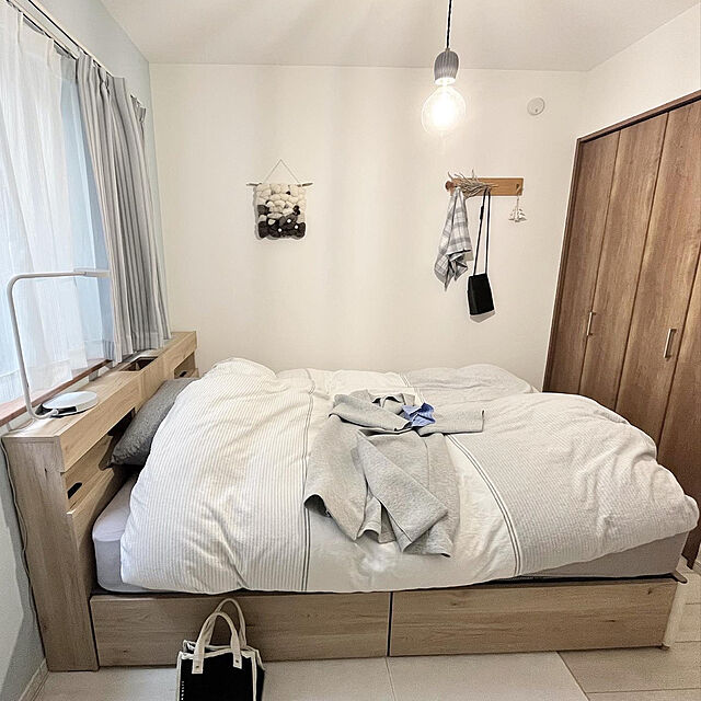 yumibouの無印良品-無印良品 壁に付けられる家具 3連ハンガー オーク材 幅44×奥行2.5×高さ10cm 44505083の家具・インテリア写真