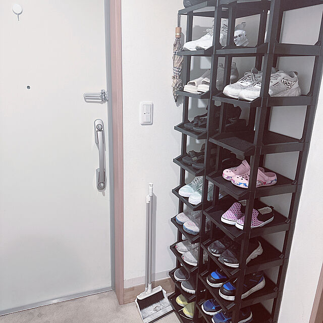 saki3mamの蝶プラ工業-シューズラック 10段【送料無料】日本製 靴 収納 大容量 スリム 靴箱 省スペースの家具・インテリア写真