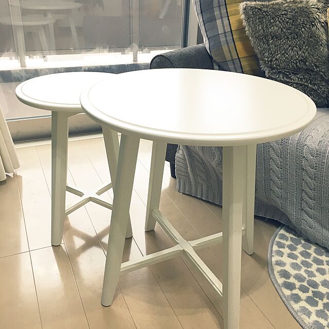 Megukoのイケア-IKEA イケア KRAGSTA ネストテーブル2点セット - ホワイト 802.998.31,80299831の家具・インテリア写真
