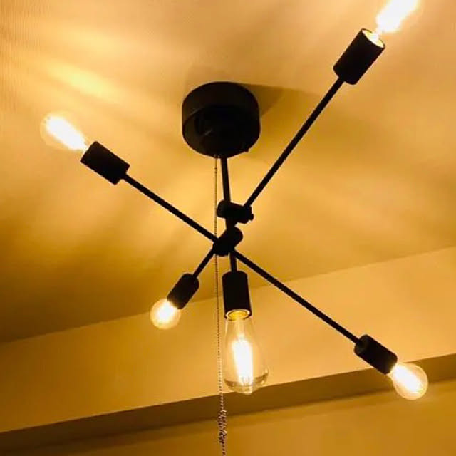 chiii53の-シーリングライト 5灯 CISCO（シスコ）  おしゃれ 照明 天井 照明器具 間接照明  LED対応 ライト シンプル 調光 ダイニングの家具・インテリア写真