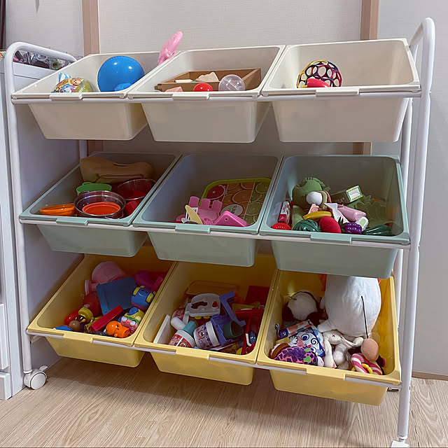 写真付きレビュー クーポン配布中 2 7 0 00 2 8 23 59 おもちゃ収納ラック おもちゃ 収納 キッズ 子供服 おもちゃ箱 棚 オモチャ収納 キャスター付き ラック ボックス トイ キッズラック おしゃれ お片付け キャスター 大容量 ケース リビング ベビー おうち時間の