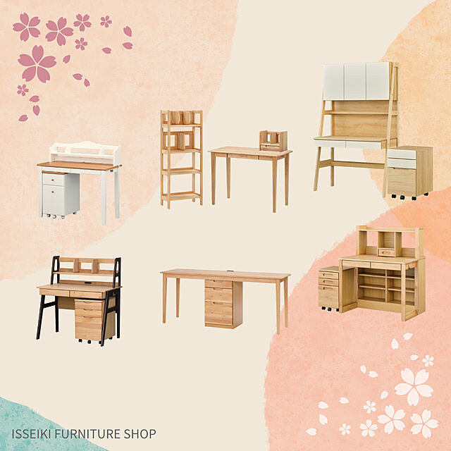 isseiki_furnitureの-【アウトレット】学習デスクセット 2点セット デスクセット 学習机 勉強机 pcデスク オフィスデスク 書斎机 事務机 机 デスク ワゴン 袖机 キャスター付き 収納 引き出し ハイタイプ マグネットボード 子供部屋 ENOMO WH ISSEIKIの家具・インテリア写真