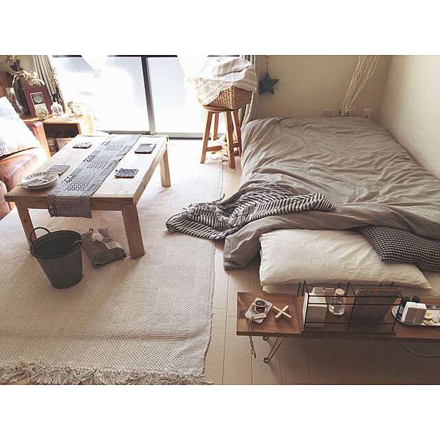 minamiの無印良品-オーガニックコットン洗いざらし掛ふとんカバー・Ｓ／生成 Ｓ／ブラウンの家具・インテリア写真