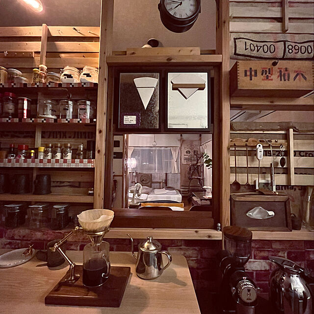 MのBaoblade-Baoblade 真鍮茶フィルターホルダー木製ベース茶葉ストレーナースタンドラックコーヒーフィルターカップブラケット高さ調節コーヒーレストランの家具・インテリア写真