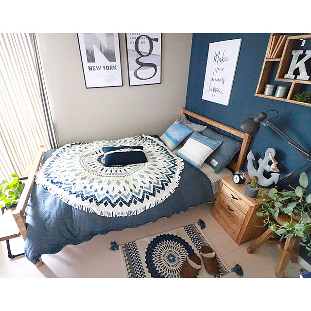 yupinokoのニトリ-インド綿ラグ(HBタイルH 直径180) の家具・インテリア写真