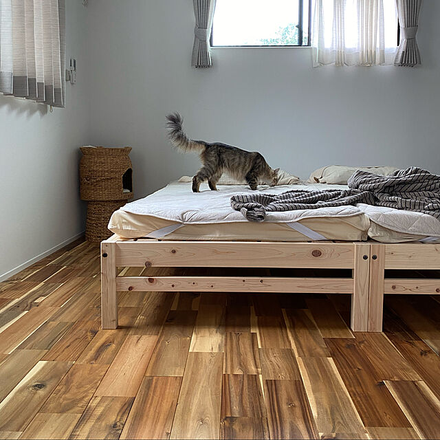 manew714の-国産ひのき天然木すのこシングルベッド 棚なしお得な2点セットの家具・インテリア写真