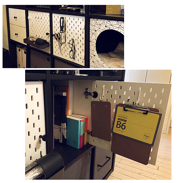 aoiのイケア-[IKEA/イケア/通販]KALLAX カラックス インサート 有孔ボード付き, ホワイト【北欧・キャビネット・ディスプレイラック・オープンシェルフ】[C](d)(00423716)の家具・インテリア写真