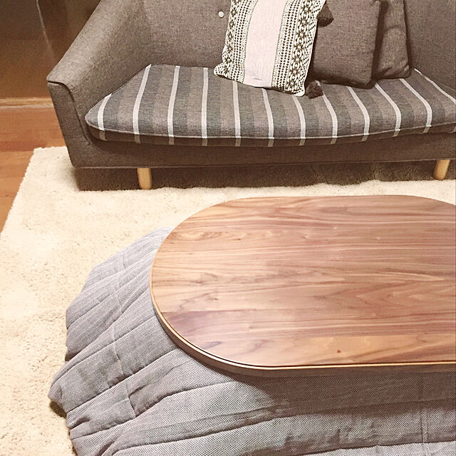 caowlの-木製折りたたみこたつテーブル　楕円形　幅100「CORONAコロナ」省スペースコンパクト　折り畳みコタツローテーブル　北欧ナチュラルシンプル　おしゃれ　オーバル[k]の家具・インテリア写真
