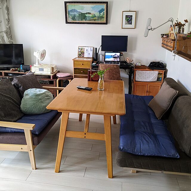 mi-saの-ソファパッド 2人掛け用 50x100cm 長座布団 ソファシートの家具・インテリア写真