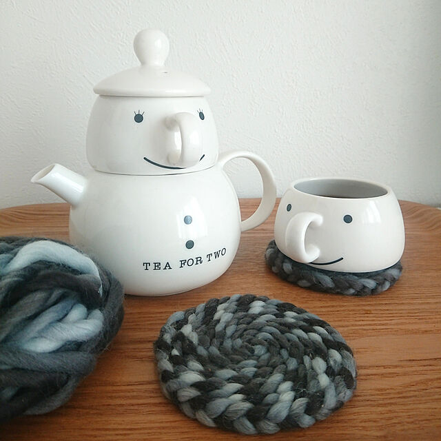 neneのサンアート-サンアート かわいい食器 「 Tea for Two 」 ティーポット&カップ(2人用ティーセット) ホワイト SAN201の家具・インテリア写真