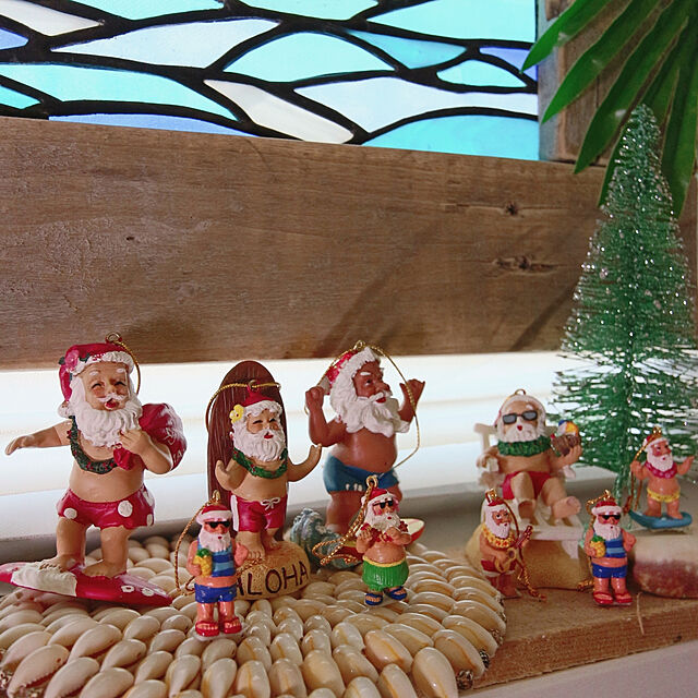____kensの-ハワイアン・クリスマスオーナメント　サンタオーナメント　「サーフィン　サンタ」ハワイアン雑貨　クリスマスオーナメントの家具・インテリア写真