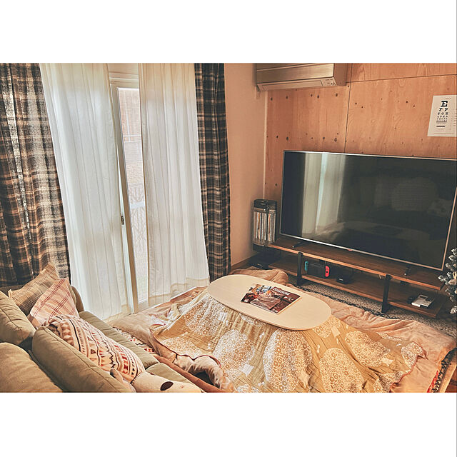 Kaoriの-【58サイズ】先染めチェックの綿混カーテン[日本製]の家具・インテリア写真
