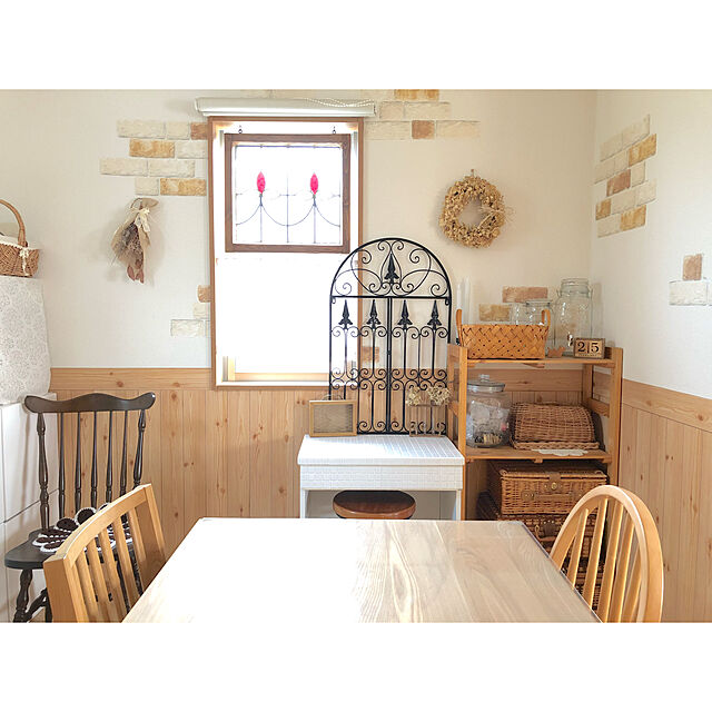 Mariの-赤ずきんちゃんバスケットLサイズ 帆布付き35×25×h15（取っ手まで30）の家具・インテリア写真