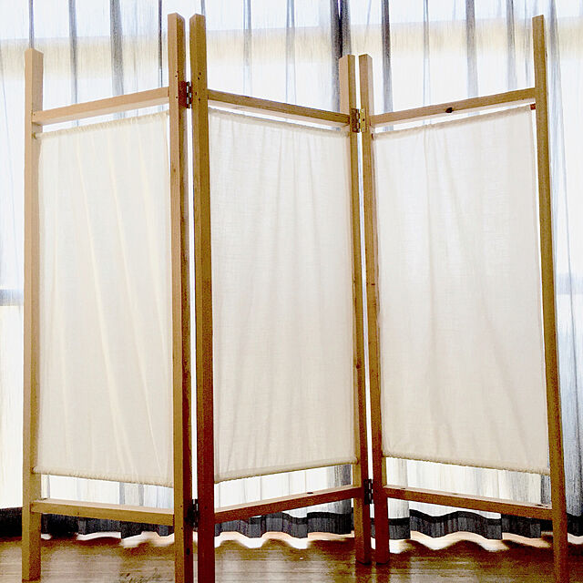 izumiの-パーテーション 3連 ルーバー式 衝立 アンティーク調  木製 〔幅40×3連/高さ155cm〕の家具・インテリア写真