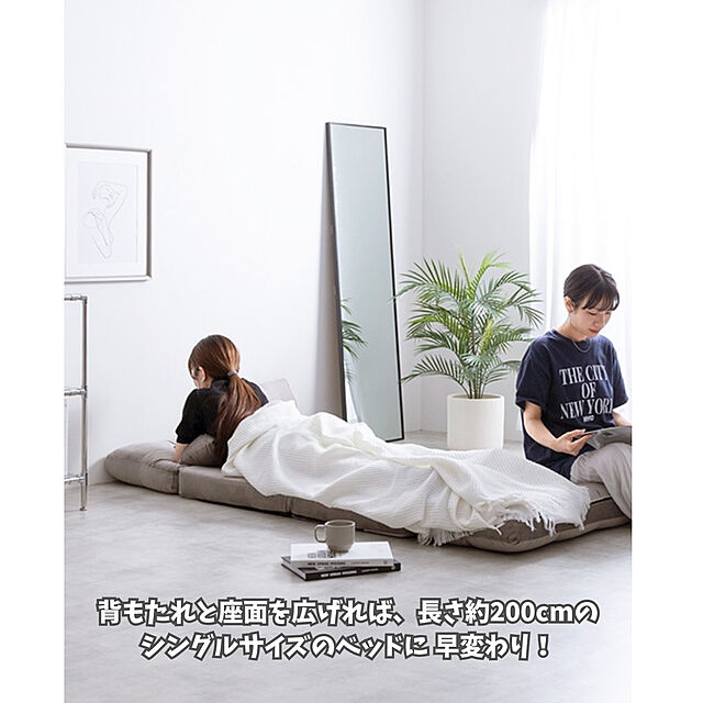TKSK_の-1台でソファ・カウチ・ベッドになるリクライニングソファベッドの家具・インテリア写真