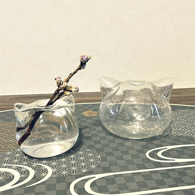 yunyumのCFT TIME-[CFT TIME]花瓶 かわいい 猫 おしゃれ 動物 小さい プレゼント 誕生日 ガラス フラワーベース 透明 インテリア (Small＆Large)の家具・インテリア写真