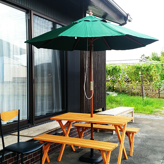 chocoの山善-山善(YAMAZEN) ガーデンマスター ピクニックガーデンテーブル&amp;ベンチ(3点セット)BBQ仕様 PTS-1207BS ブラウンの家具・インテリア写真
