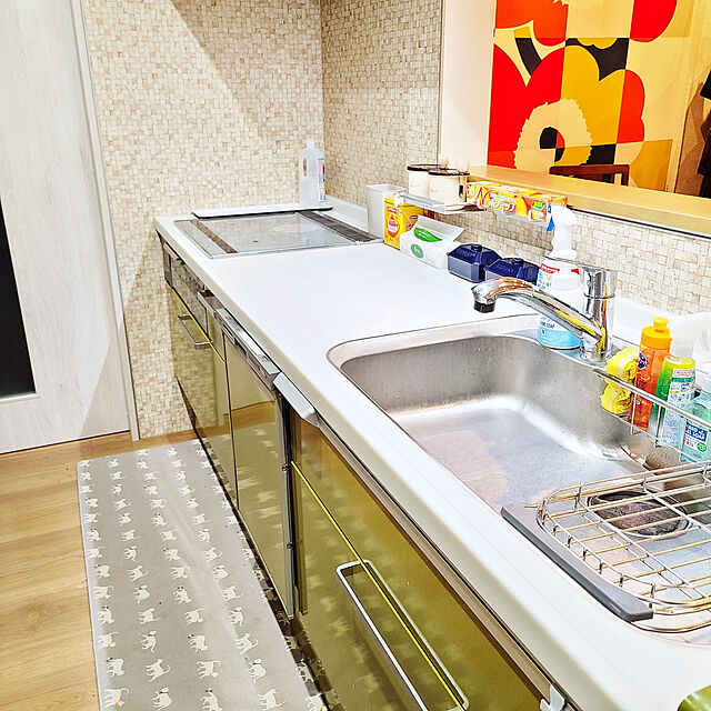 moonのニトリ-お手入れ簡単 水拭きできる キッチン用クッションフロアマット(ネコ 45X220) の家具・インテリア写真
