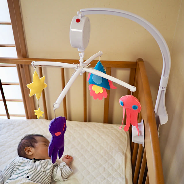 写真付きレビュー Tumao ベビー ベッドメリー オルゴール付き 赤ちゃん おもちゃ 幼児 ベビー用寝具 手作り 折りたたみ ベッドメリー アーム 知育玩具 出産祝い贈り物 Diyの通販商品 口コミ情報 Roomclipショッピング