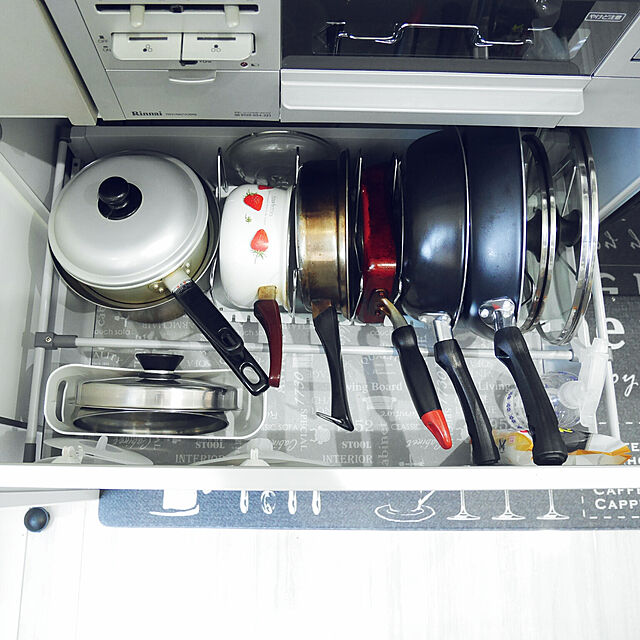 MIYAの伸晃-システムキッチン 収納 フライパン・鍋・ふた　スタンド伸縮タイプ PFN-EXの家具・インテリア写真