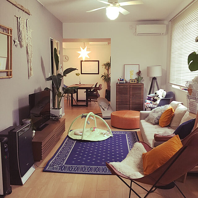 mari727のニトリ-QLスモールクッション(ムートン GY) の家具・インテリア写真
