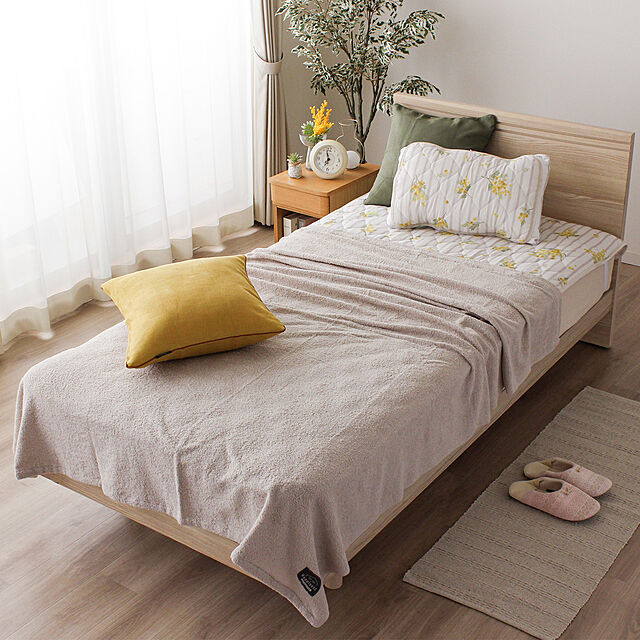 MerryNightの小栗-メリーナイト　ミモザが可愛い　二重ガーゼ　敷パッドの家具・インテリア写真