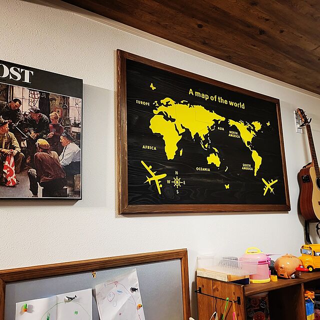 natsukiの-アクリル製 世界地図 ウォールステッカー 3D デコ 北欧 壁紙 diy 飾り はがせる 装飾 おしゃれ シール 防水 壁 ホーム キッチン リビングルーム ベッドルーム インテリア 店 会社 喫茶店 カフェの家具・インテリア写真