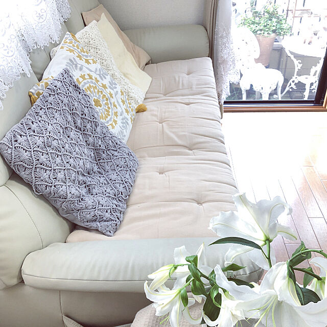 Wakaのニトリ-クッションカバー(ダマスク NV) の家具・インテリア写真