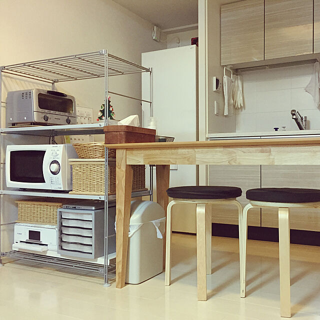 miyabiの無印良品-スチールユニットシェルフ・スチール追加棚・グレーの家具・インテリア写真